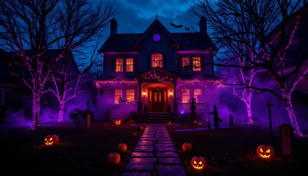 Brizled Purple & Orange Halloween Lights